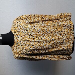 Cotton Floral Long Sleeve Women's Top In Xsmall